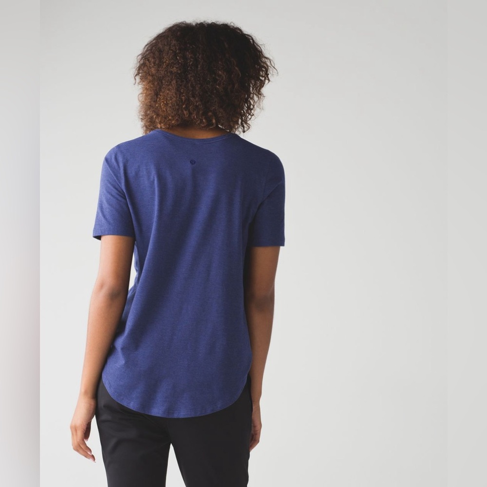 lululemon athletica Short Sleeve Scoop Back Tee in Deep Blue